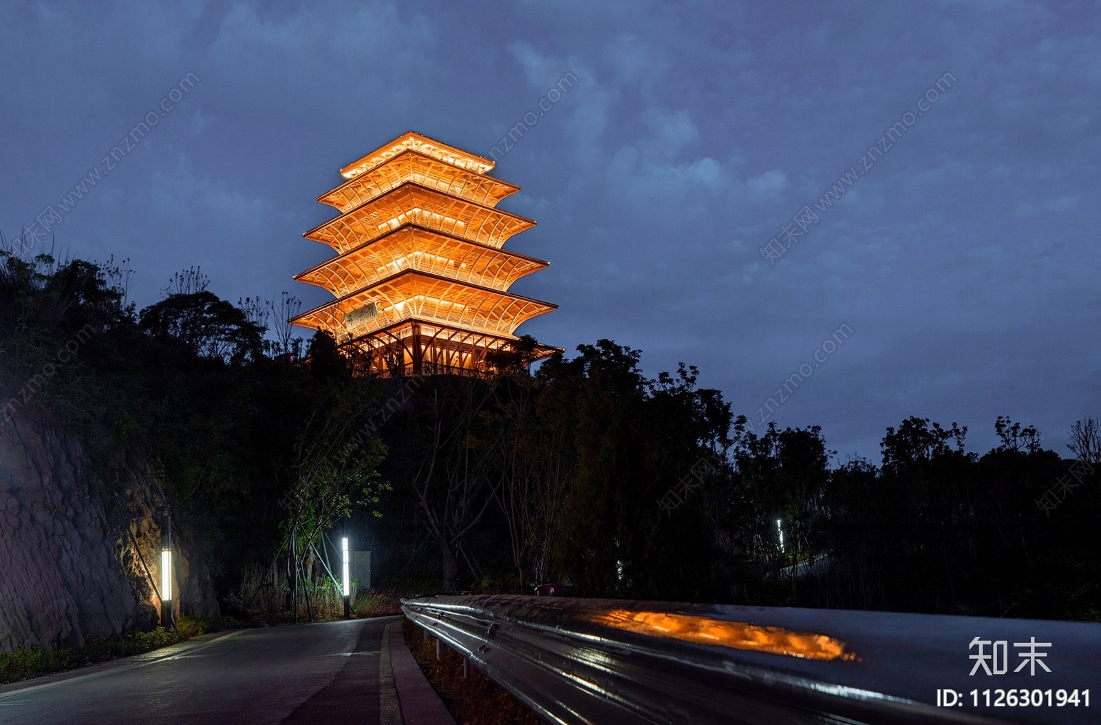 现代寺庙建筑SU模型下载【ID:1126301941】