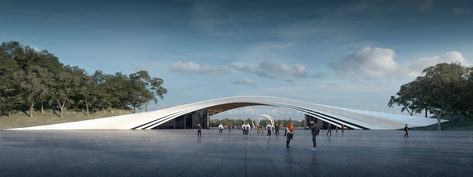 现代公园入口大门3D模型下载【ID:1126312798】