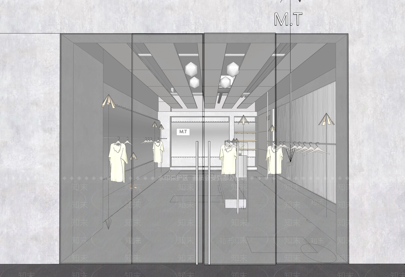 现代服装店SU模型下载【ID:1126316576】