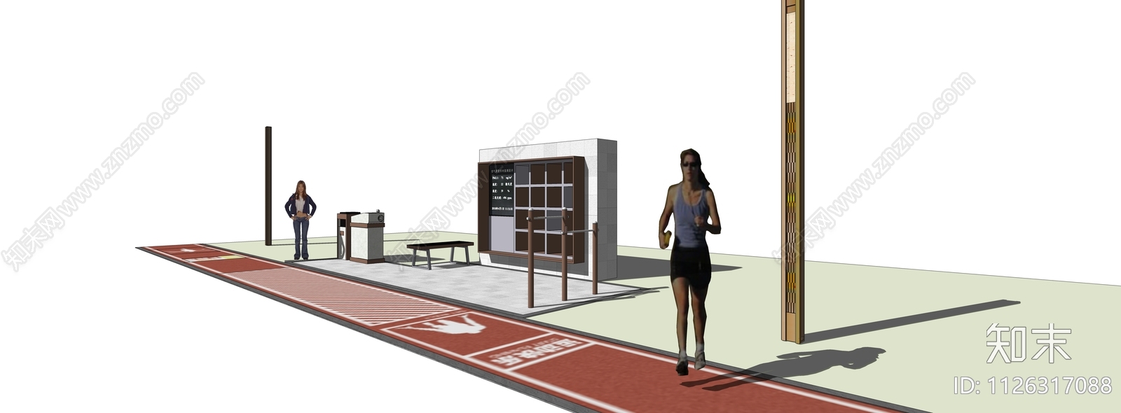 现代简约室外健身步道及热身点标准化CAD施工图施工图下载【ID:1126317088】