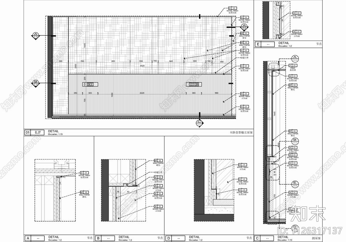 350㎡大平层CAD施工图cad施工图下载【ID:1126317137】