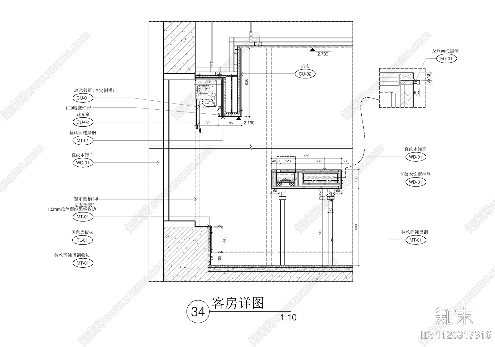 570㎡大平层CADcad施工图下载【ID:1126317316】