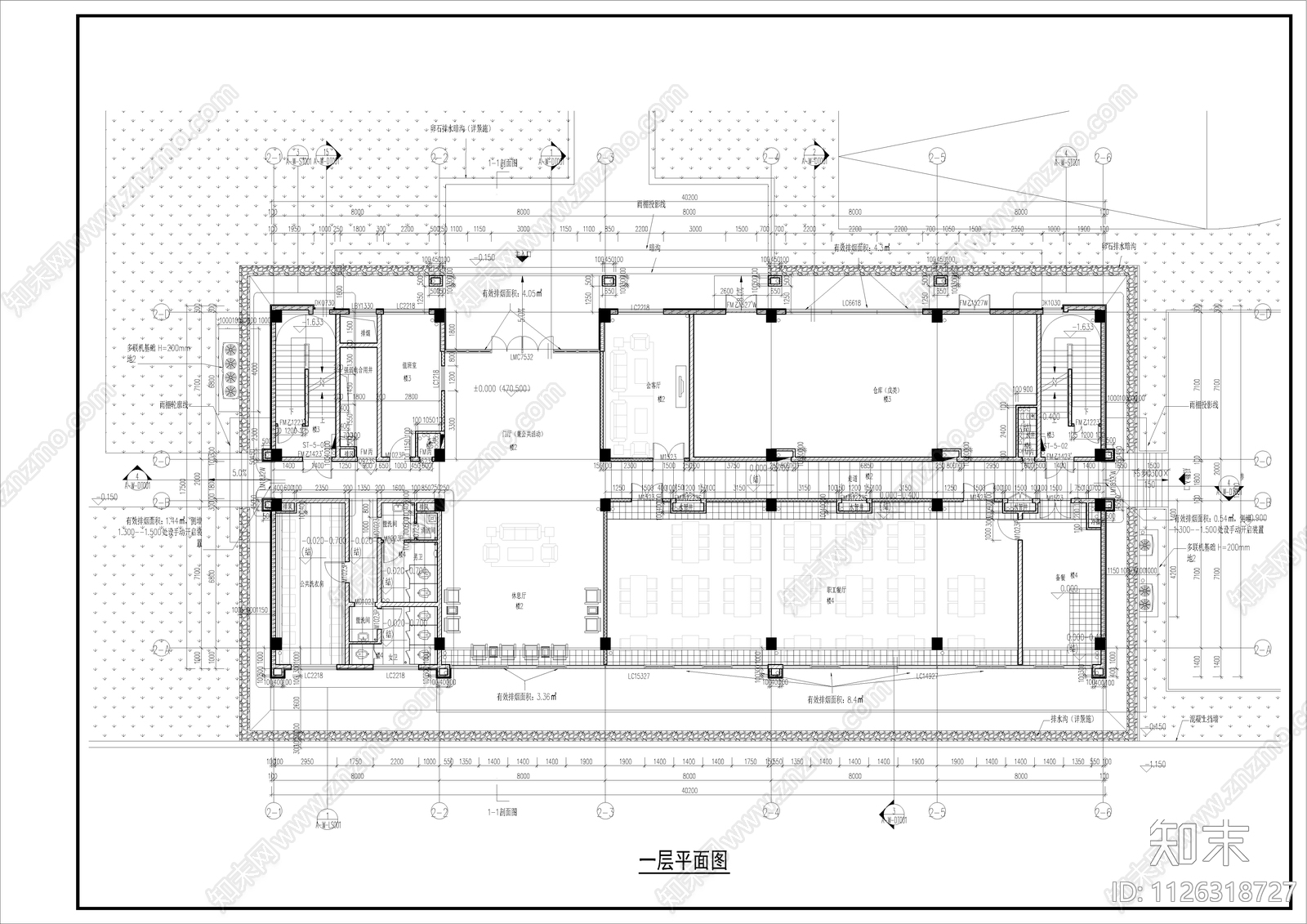 现代职工宿舍楼施工图下载【ID:1126318727】