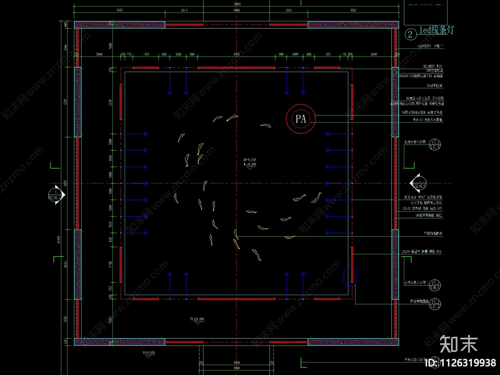 新中式格栅回廊cad施工图下载【ID:1126319938】