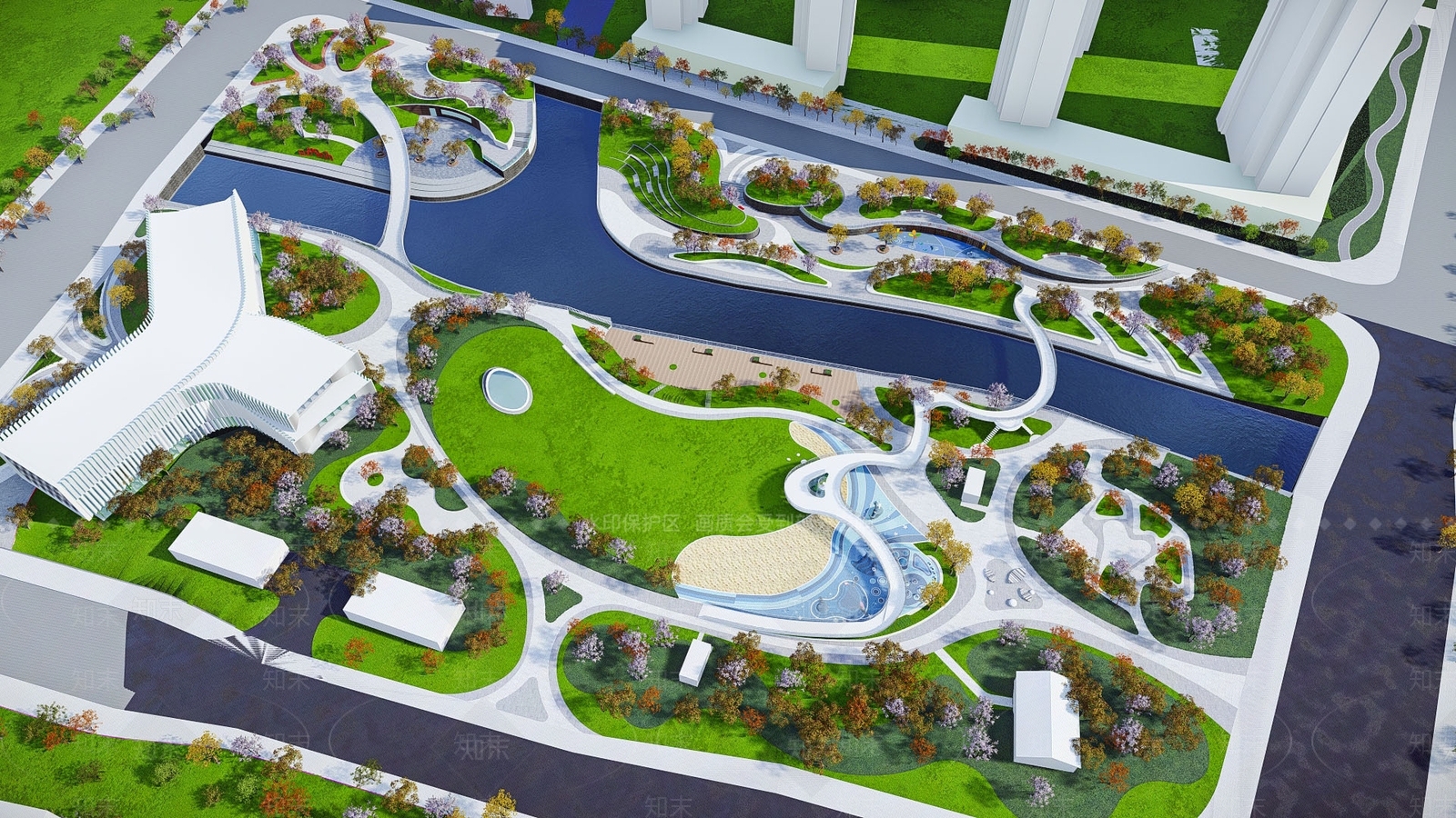 现代市政体育SU模型下载【ID:1126323251】