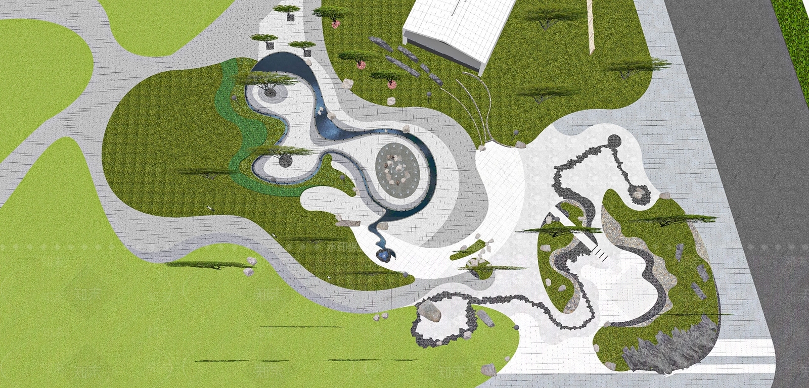 现代市政体育SU模型下载【ID:1126323256】