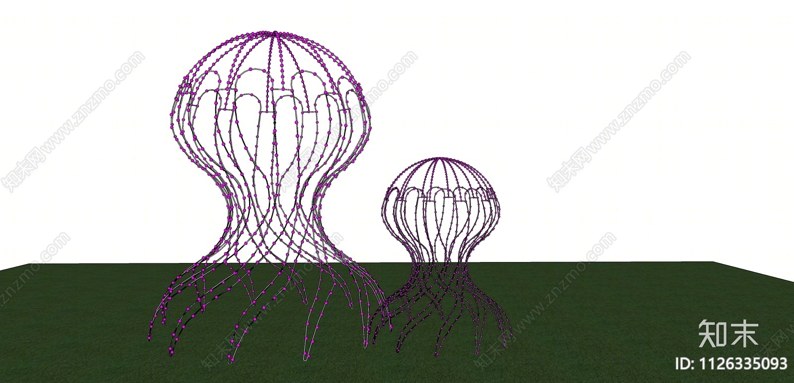 现代公园水母景观灯SU模型下载【ID:1126335093】