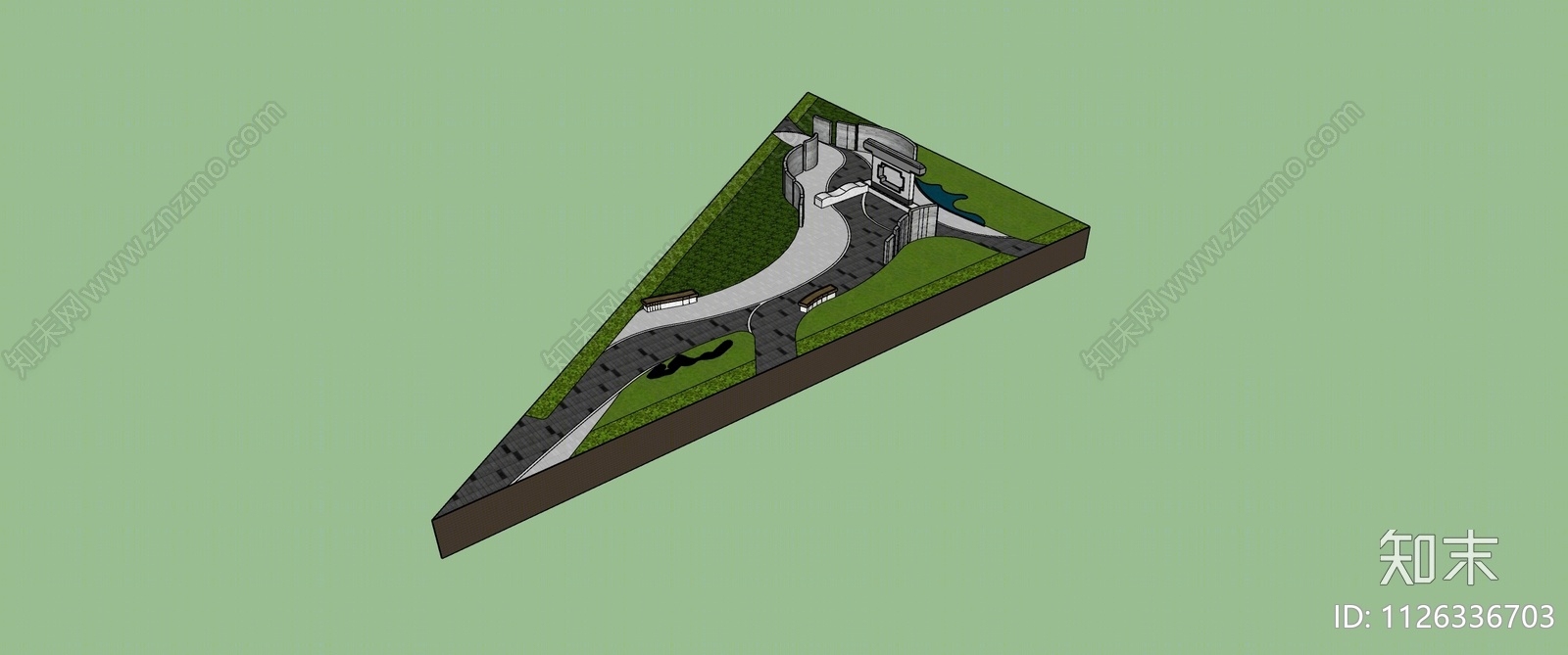 现代公园景观SU模型下载【ID:1126336703】