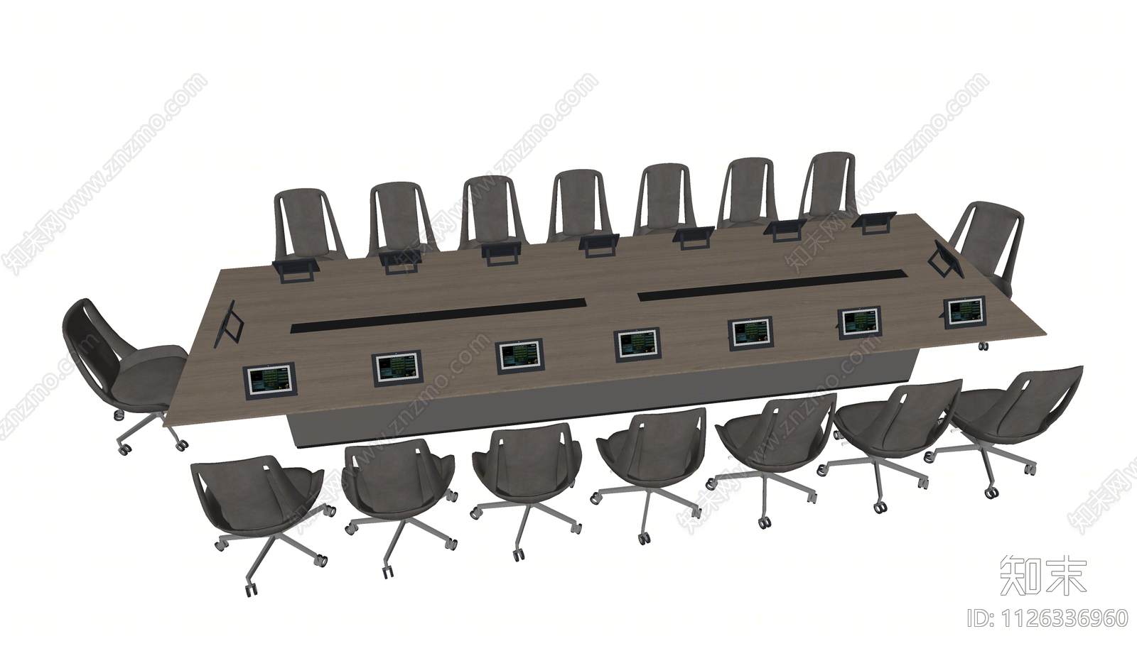 现代会议桌椅SU模型下载【ID:1126336960】