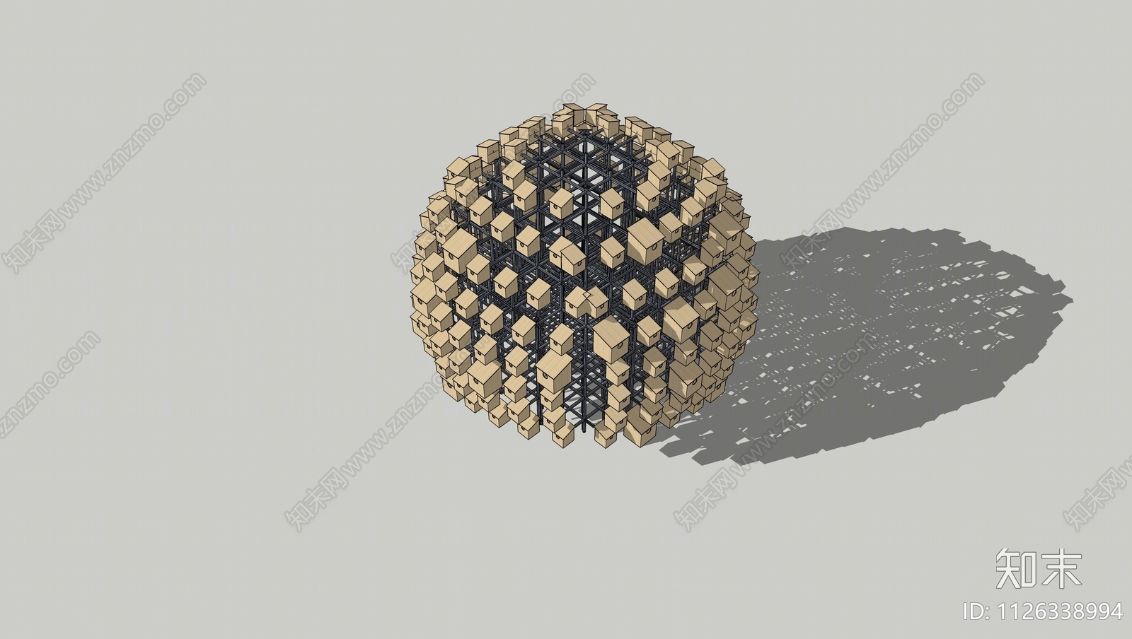现代生态人工鸟巢SU模型下载【ID:1126338994】