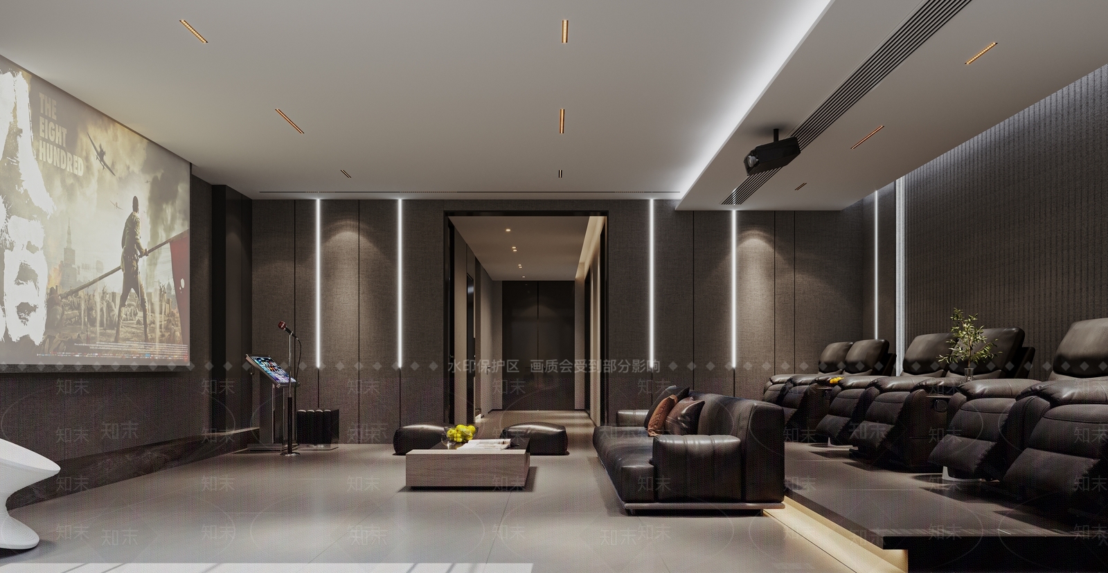 现代别墅影音室3D模型下载【ID:1126339634】