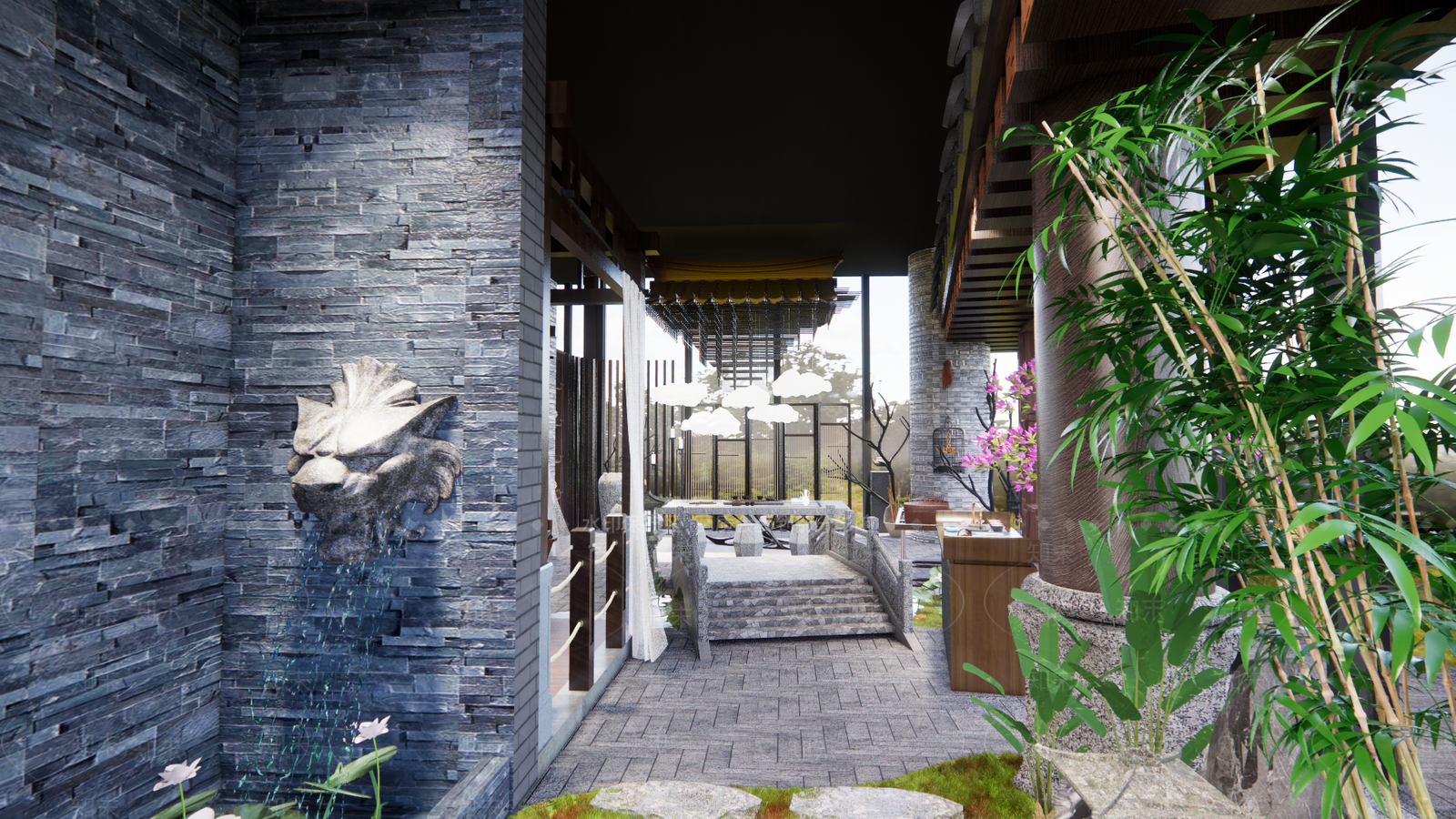 中式茶馆SU模型下载【ID:1126868722】