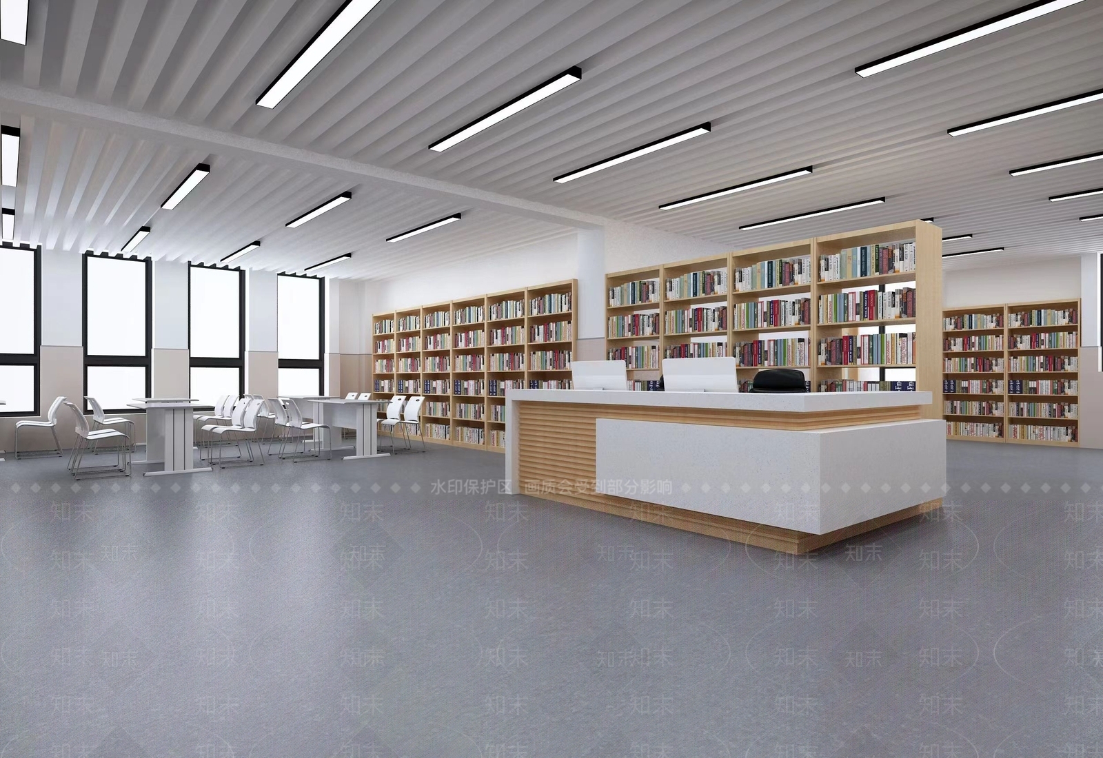 现代图书馆3D模型下载【ID:1126346797】