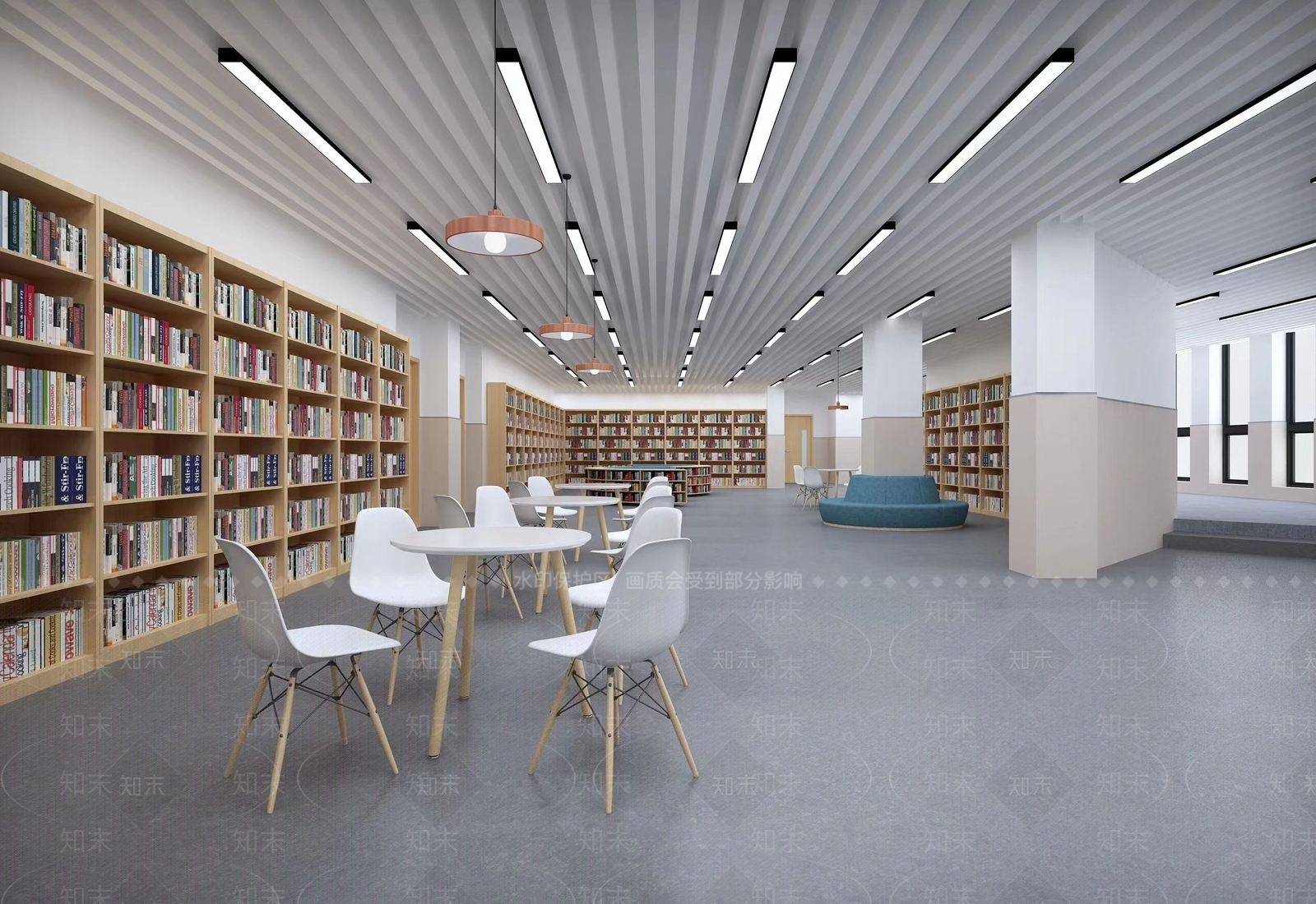 现代图书馆3D模型下载【ID:1126346797】