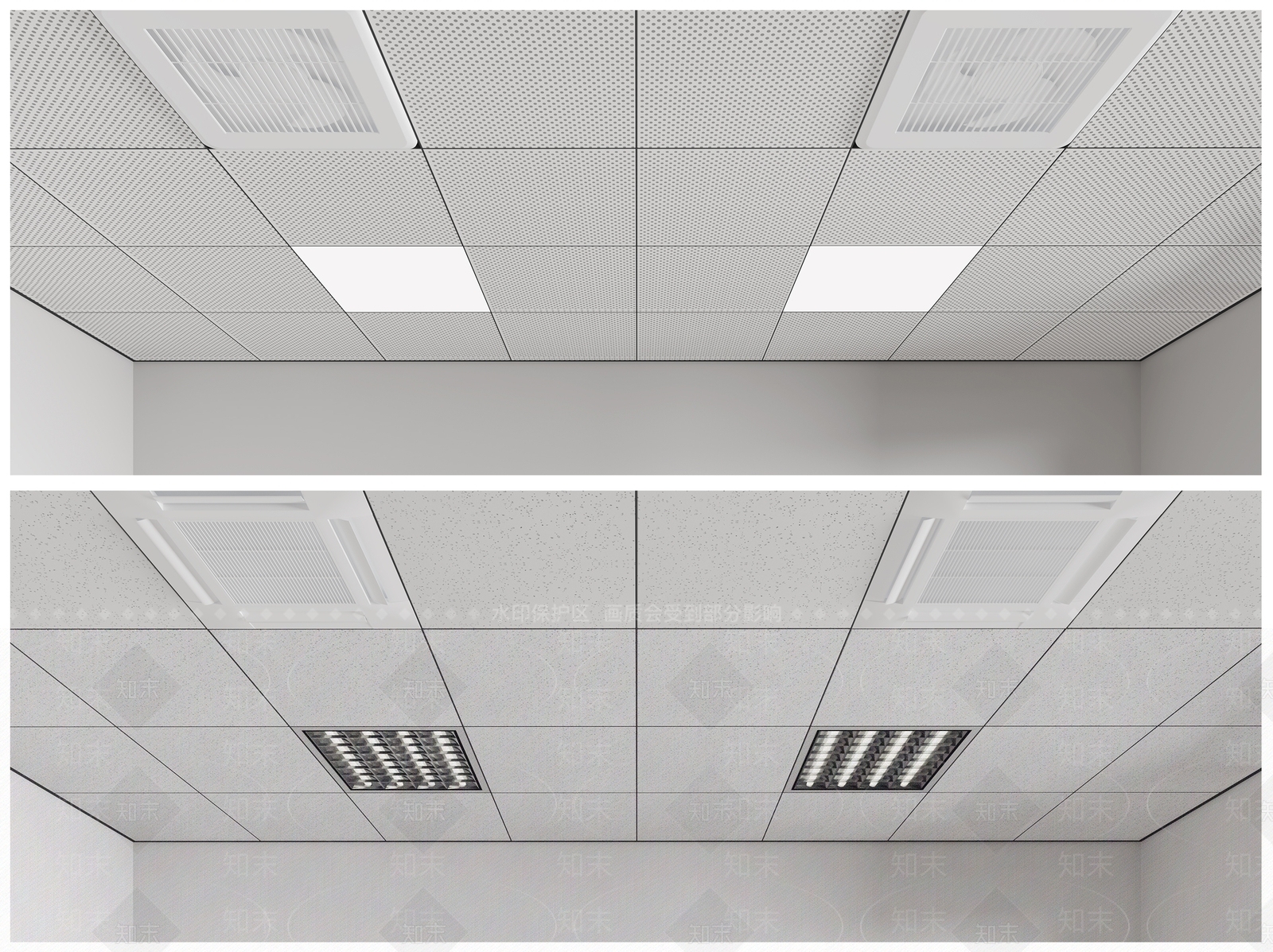 现代铝扣板天花3D模型下载【ID:1126347470】