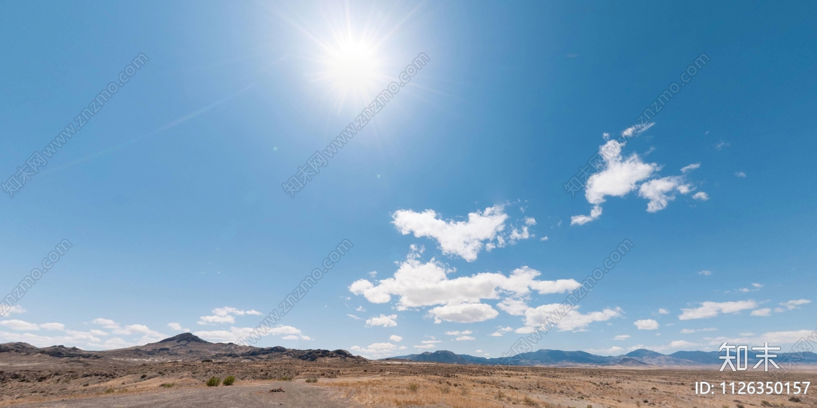 HDR旷野晴空万里全景贴图下载【ID:1126350157】