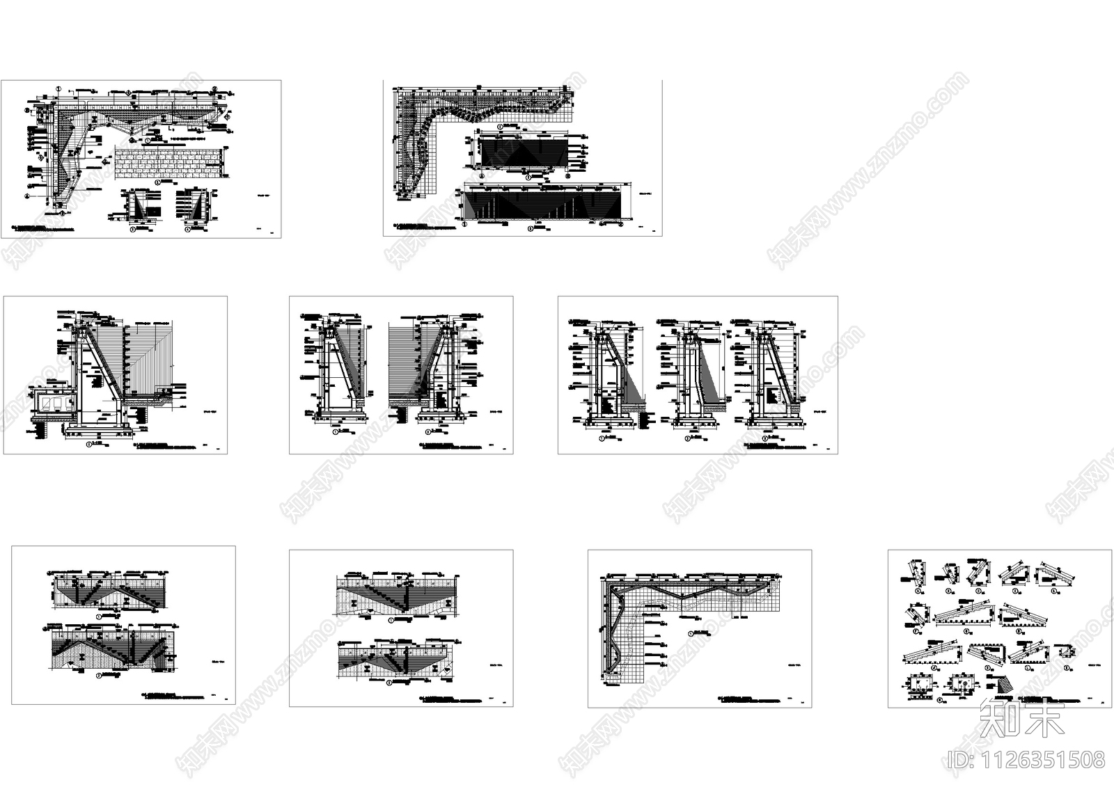 后现代网红异形水景cad施工图下载【ID:1126351508】