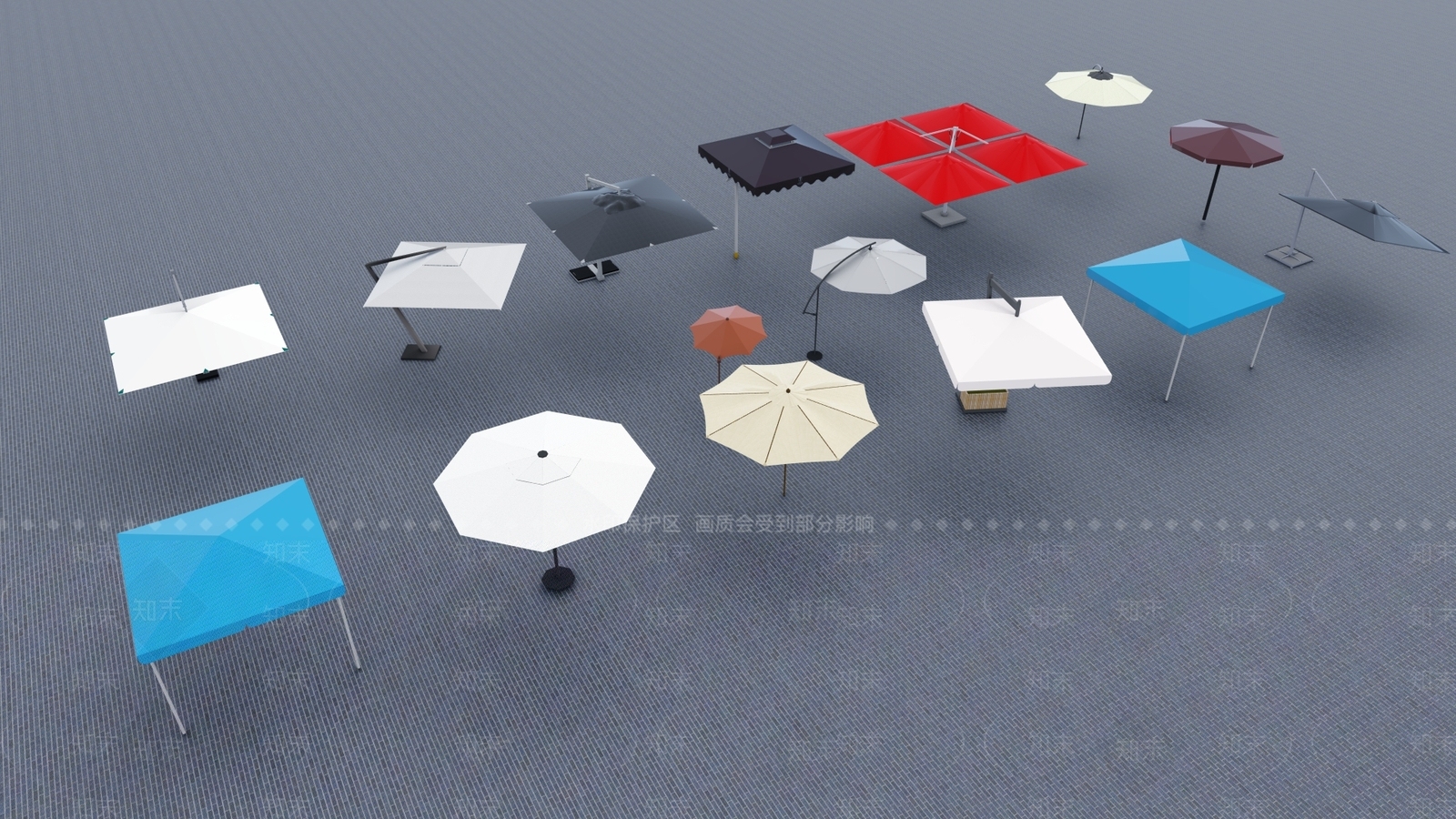 现代遮阳伞SU模型下载【ID:1126351922】