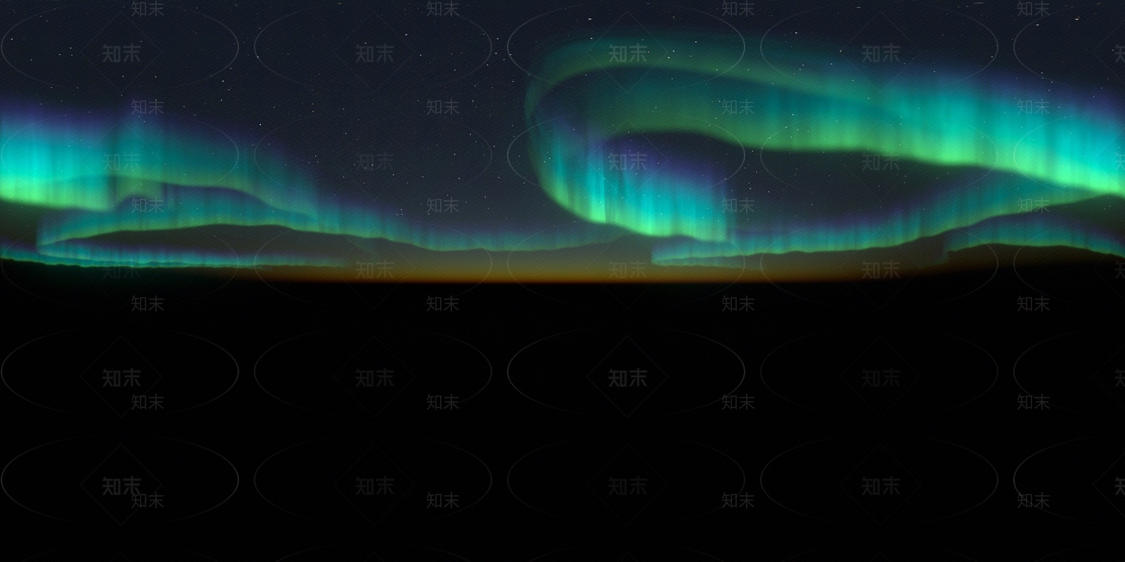 夜晚极光天空HDR贴图下载【ID:1126352596】