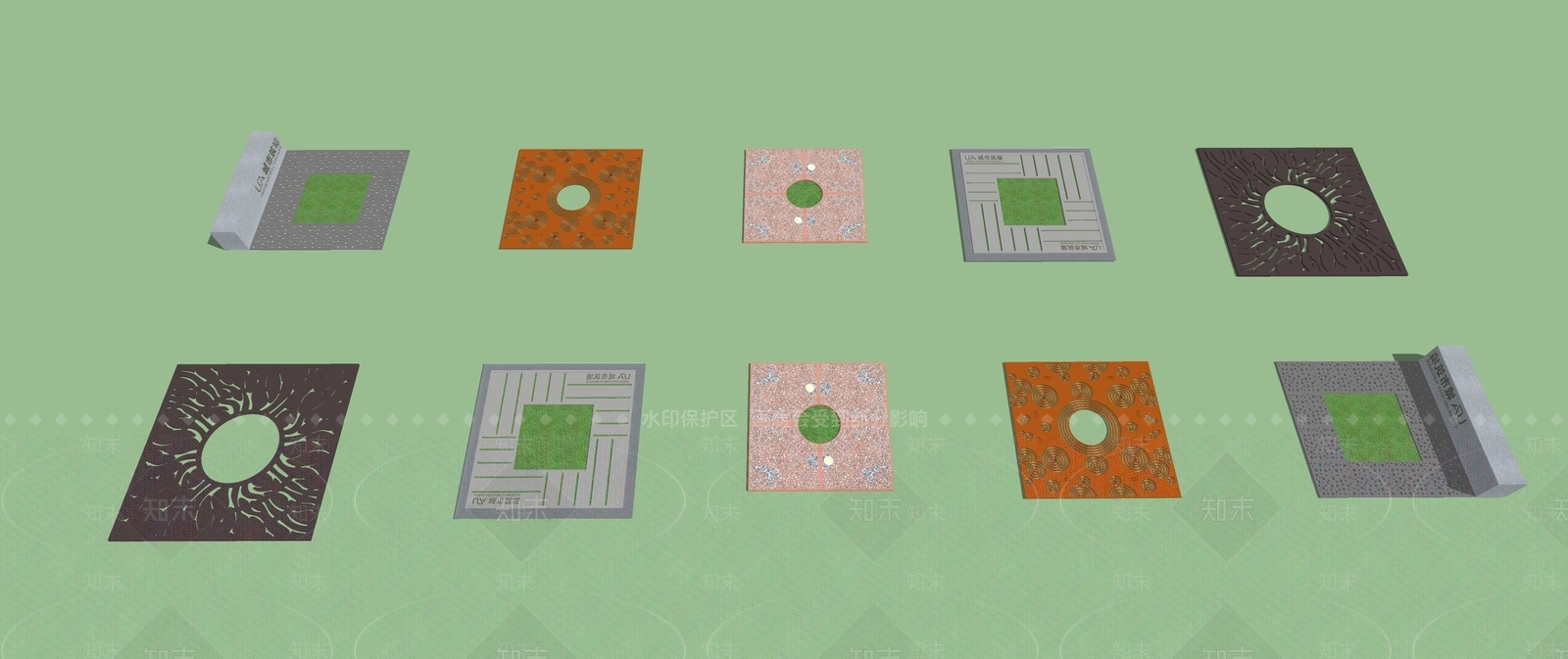 现代树篦子SU模型下载【ID:1126354874】