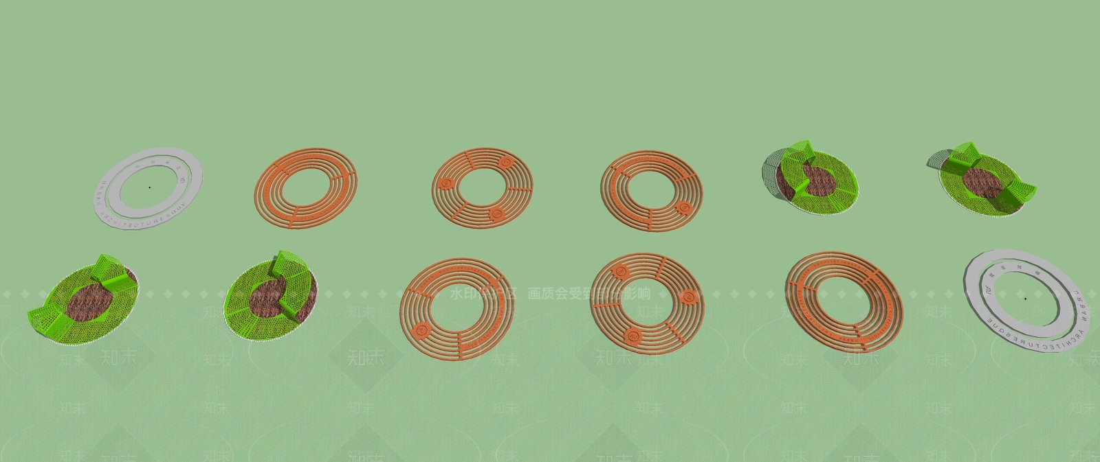 现代树篦子SU模型下载【ID:1126354980】