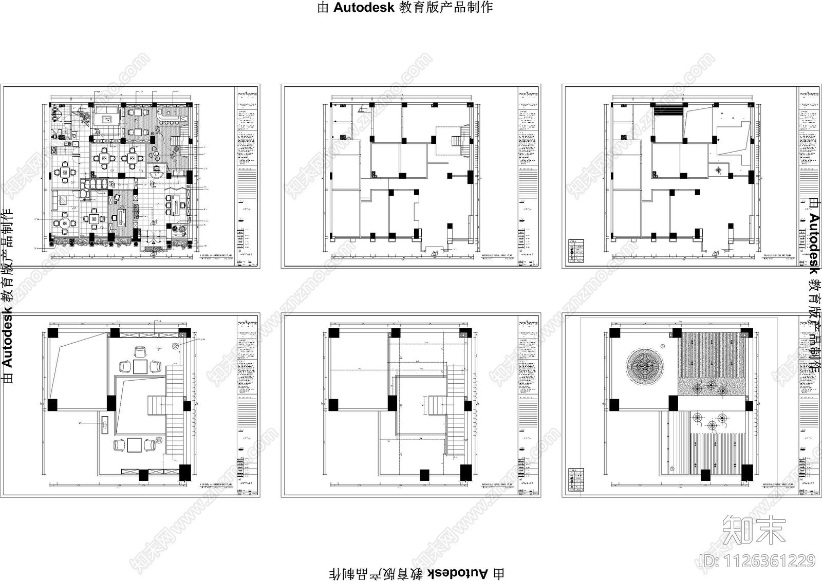 天畝会所平面图cad施工图下载【ID:1126361229】