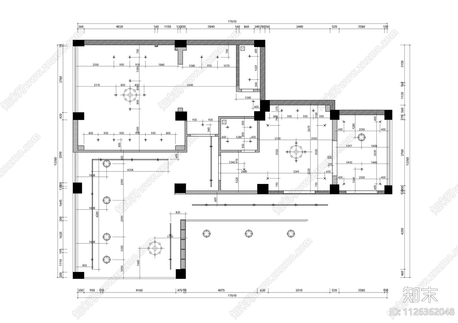 漫生活音乐餐厅平面cad施工图下载【ID:1126362048】