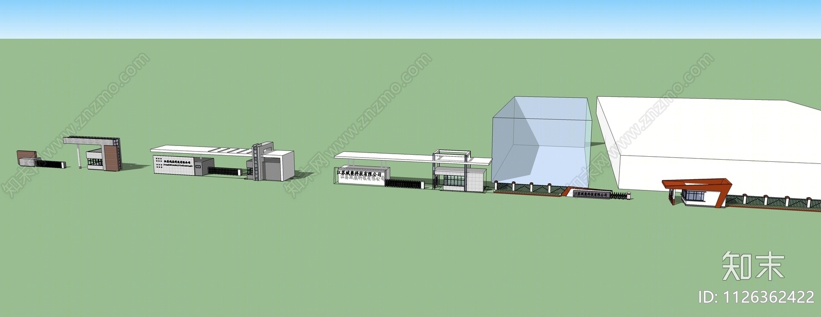现代公司入口大门SU模型下载【ID:1126362422】