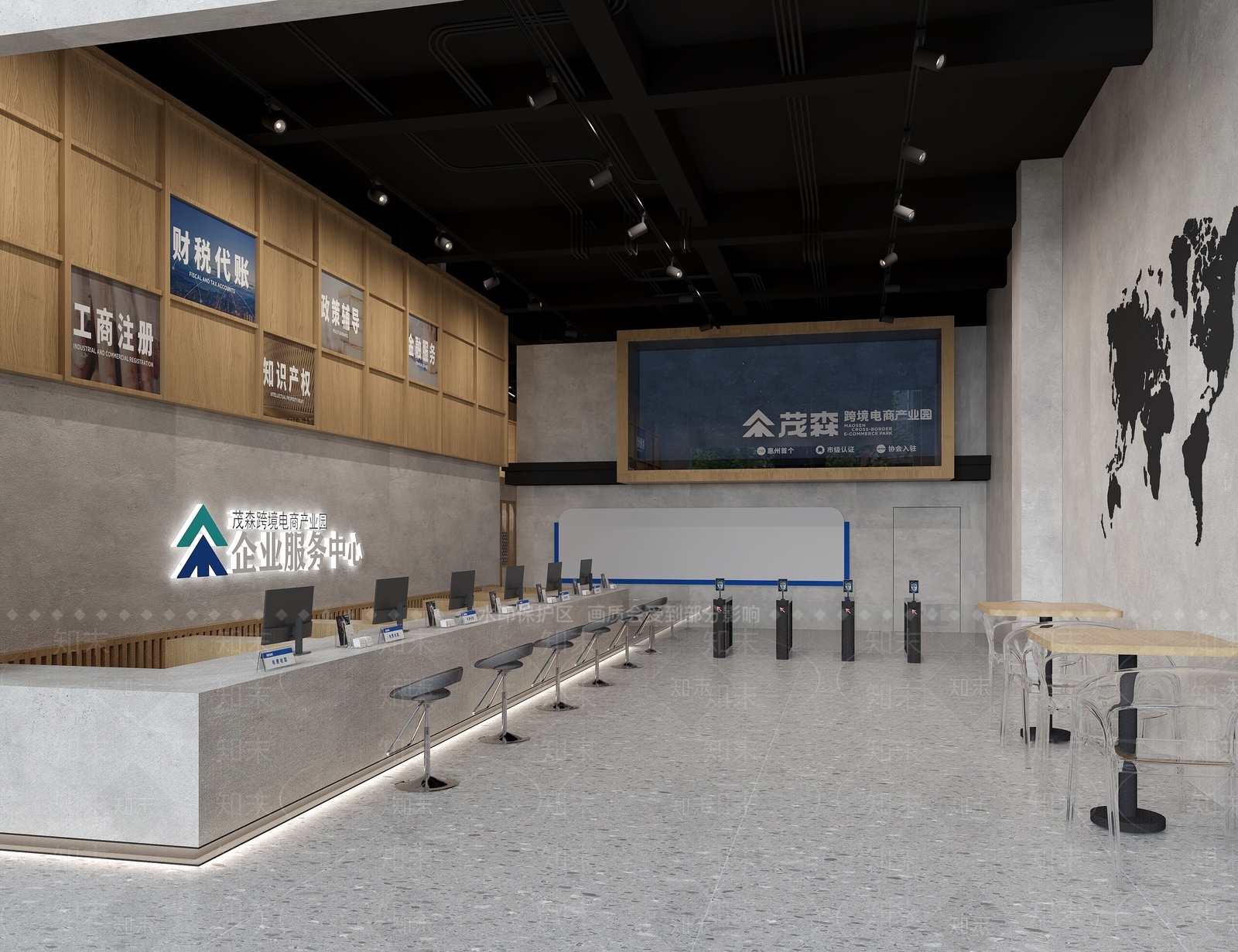 现代企业接待大厅3D模型下载【ID:1126363078】