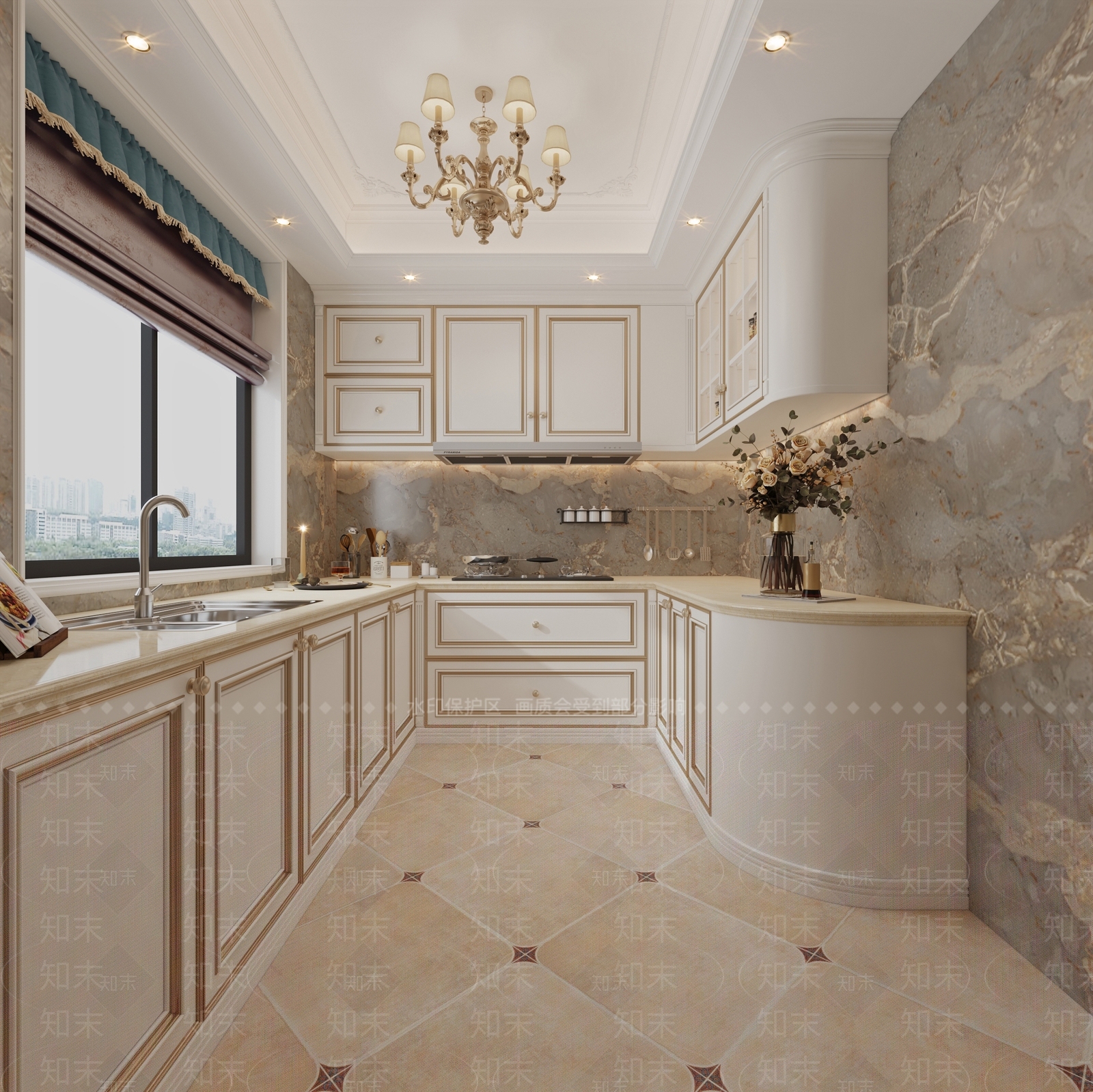 欧式古典厨房3D模型下载【ID:1126370174】