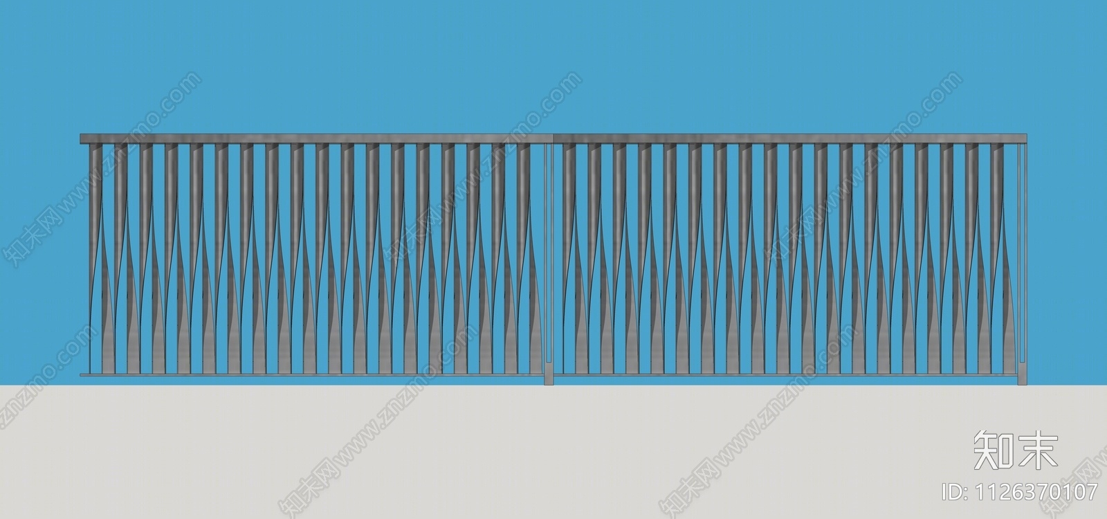 现代景观栏杆扶手SU模型下载【ID:1126370107】