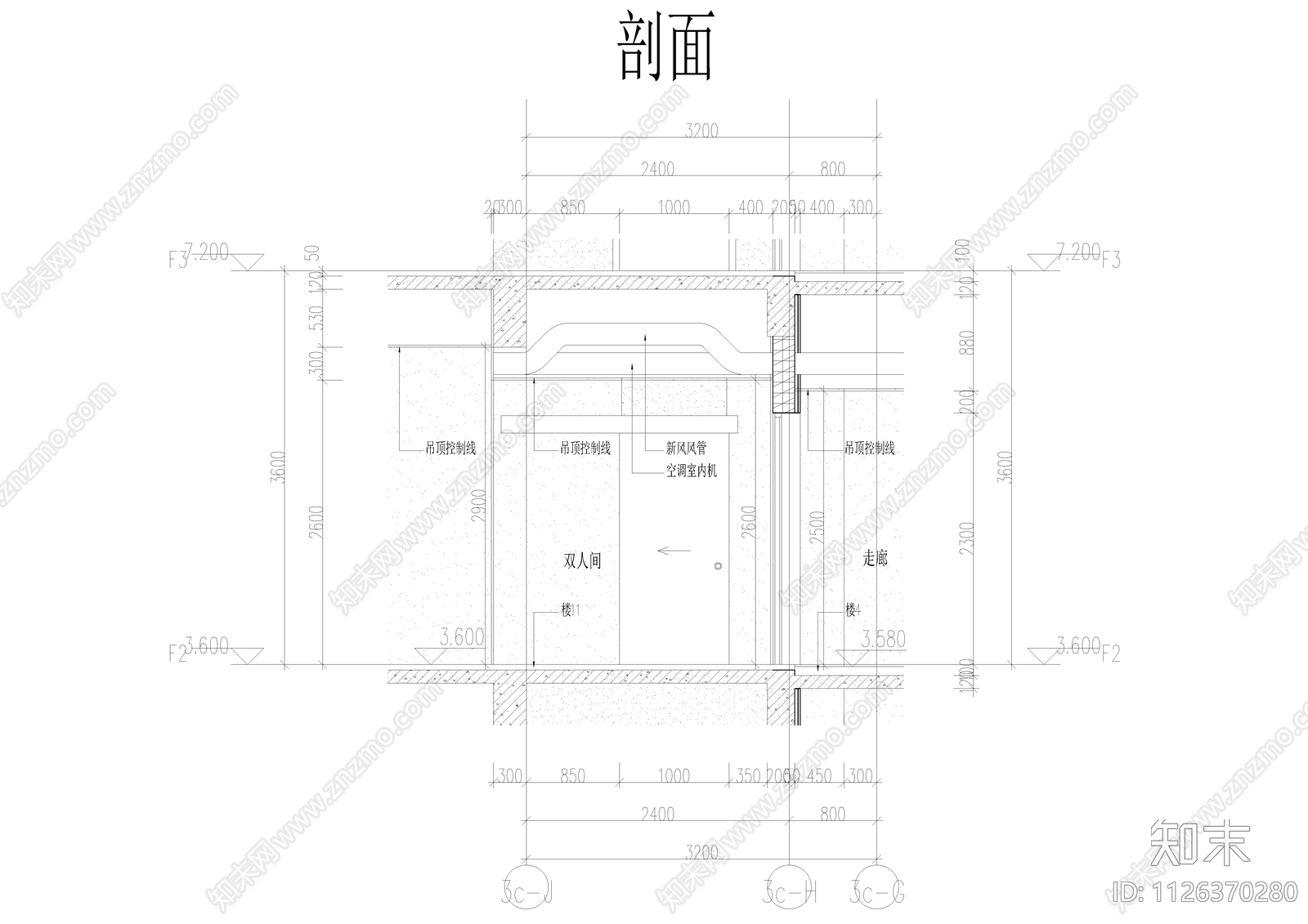 酒店客房大样cad施工图下载【ID:1126370280】