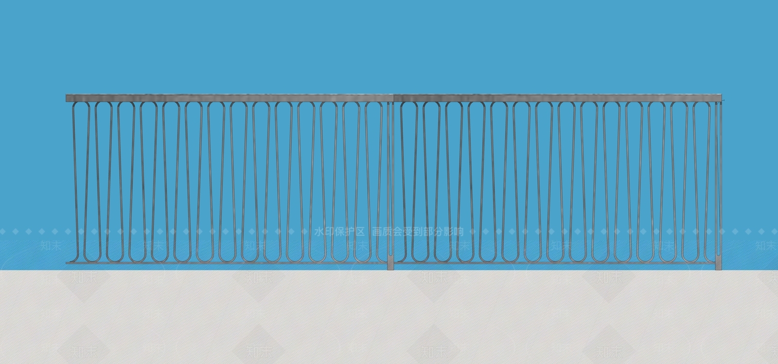 现代景观栏杆扶手SU模型下载【ID:1126370263】