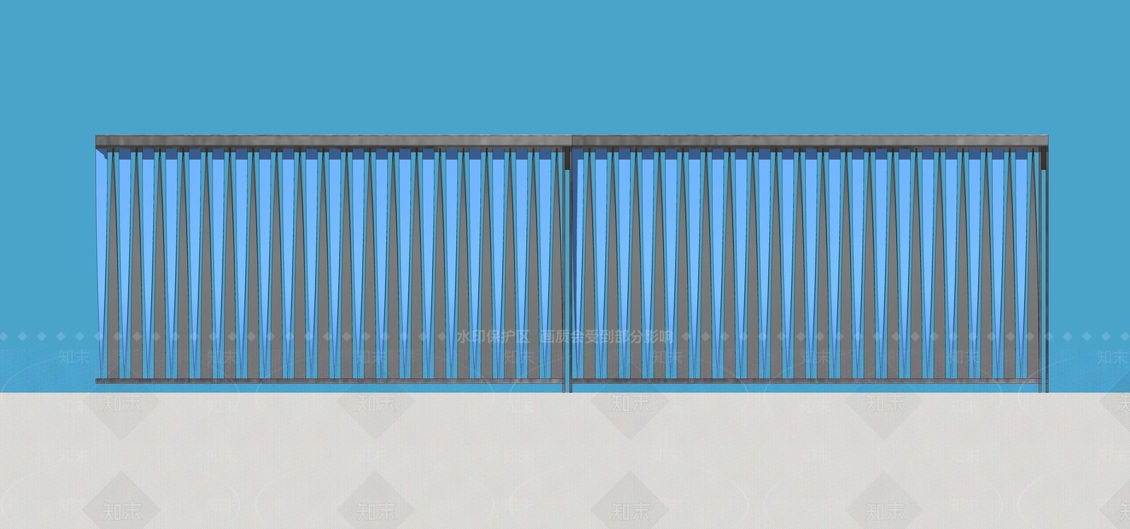 现代景观栏杆扶手SU模型下载【ID:1126370439】