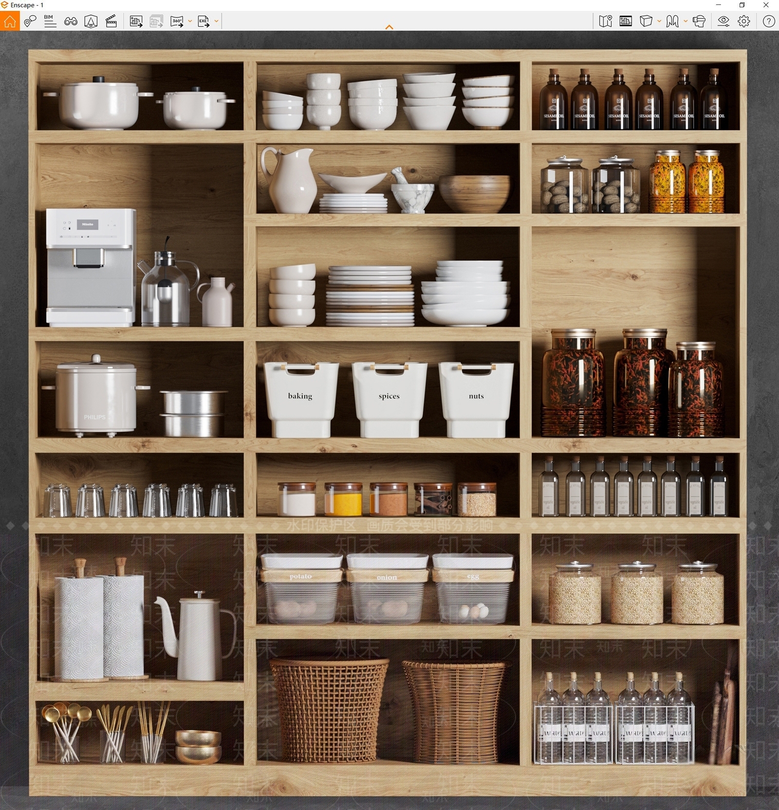 厨房用品SU模型下载【ID:1126371288】