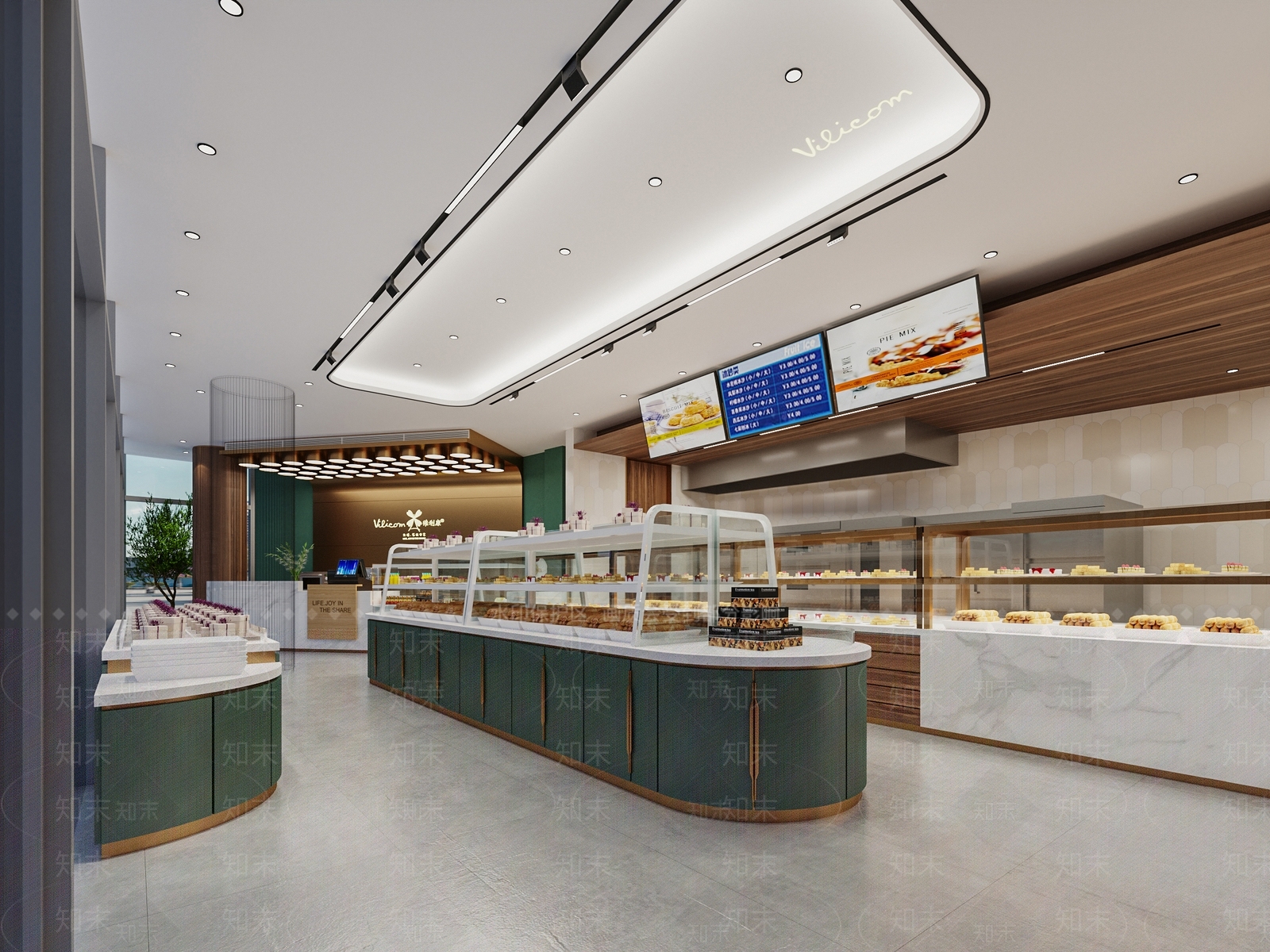 现代甜品面包店3D模型下载【ID:1126372464】