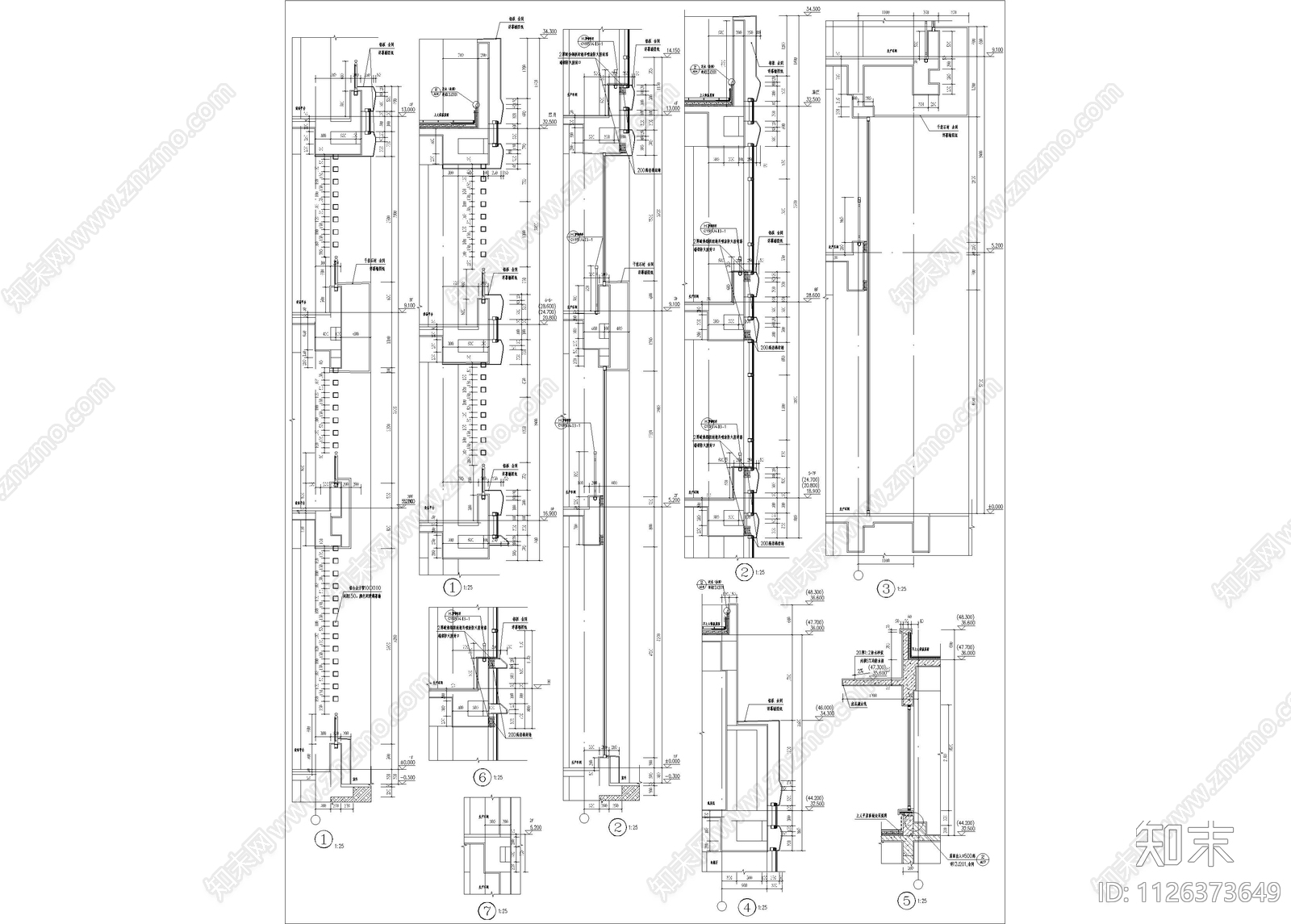 工投科技创业产业园办公大楼建筑图cad施工图下载【ID:1126373649】