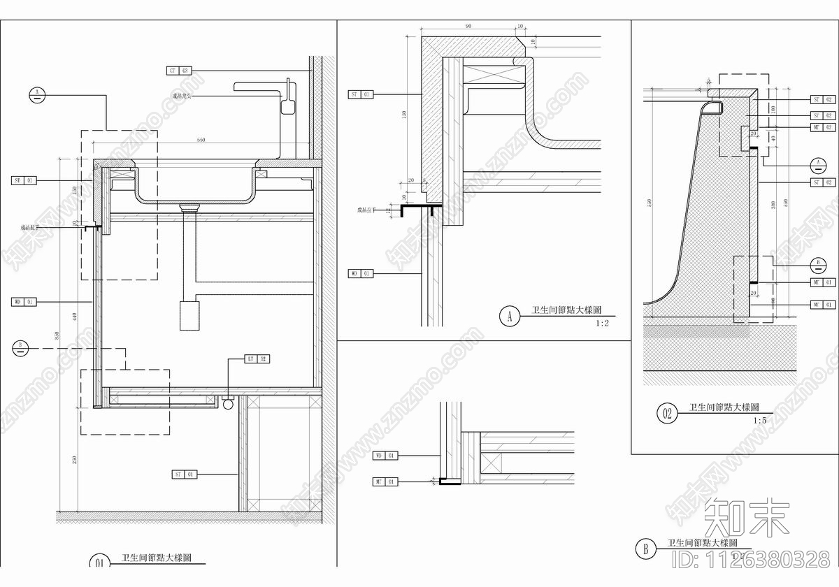 160㎡大平层CADcad施工图下载【ID:1126380328】