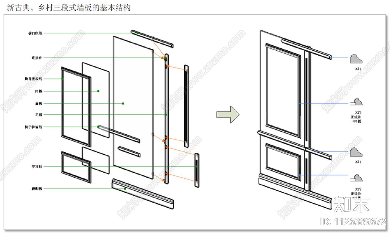 现代全屋定制家装整体柜图库cad施工图下载【ID:1126389672】