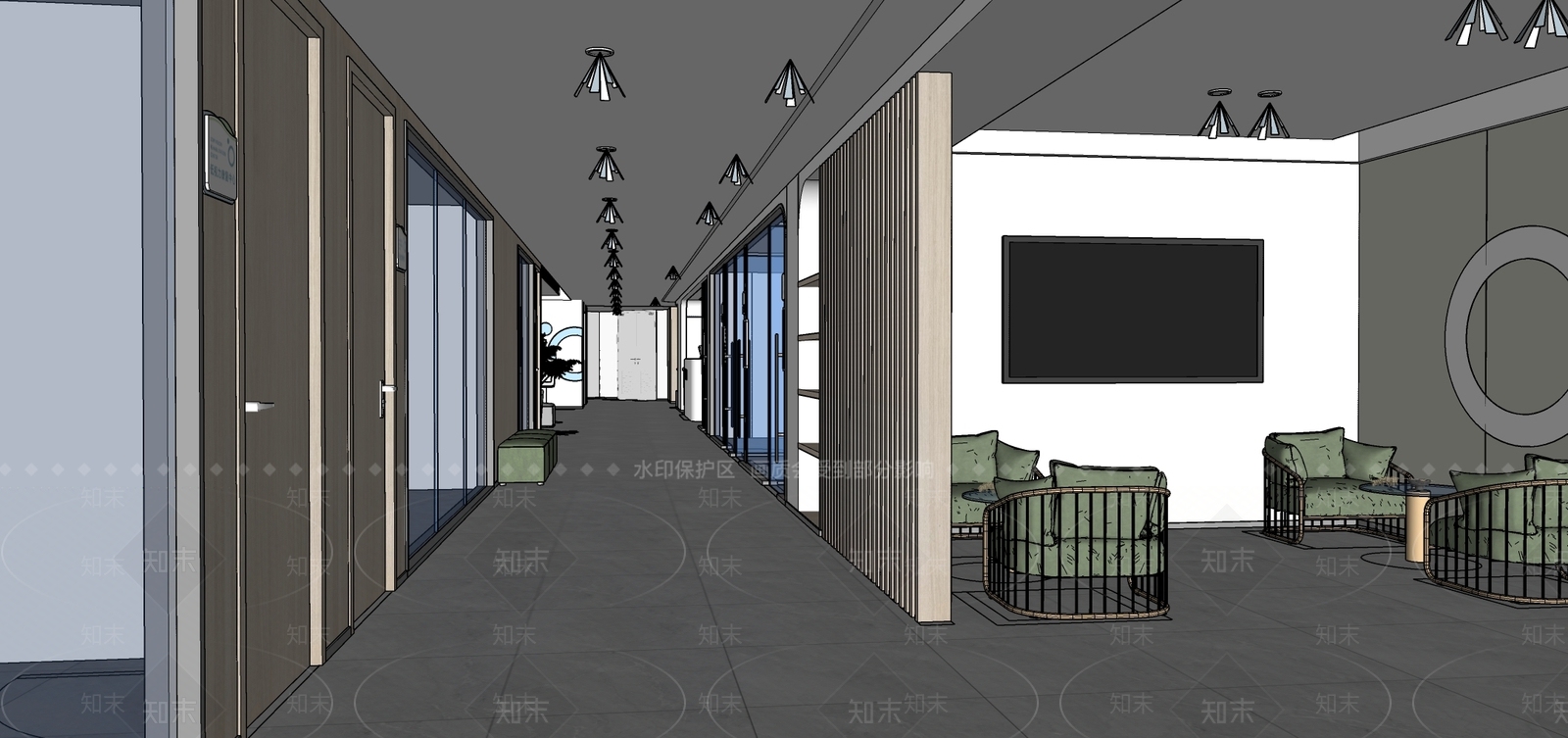 现代休息区SU模型下载【ID:1126393921】