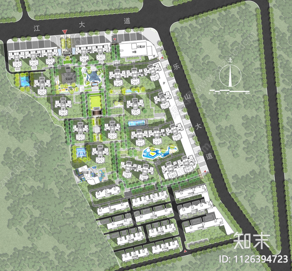 新中式居住区景观cad施工图下载【ID:1126394723】