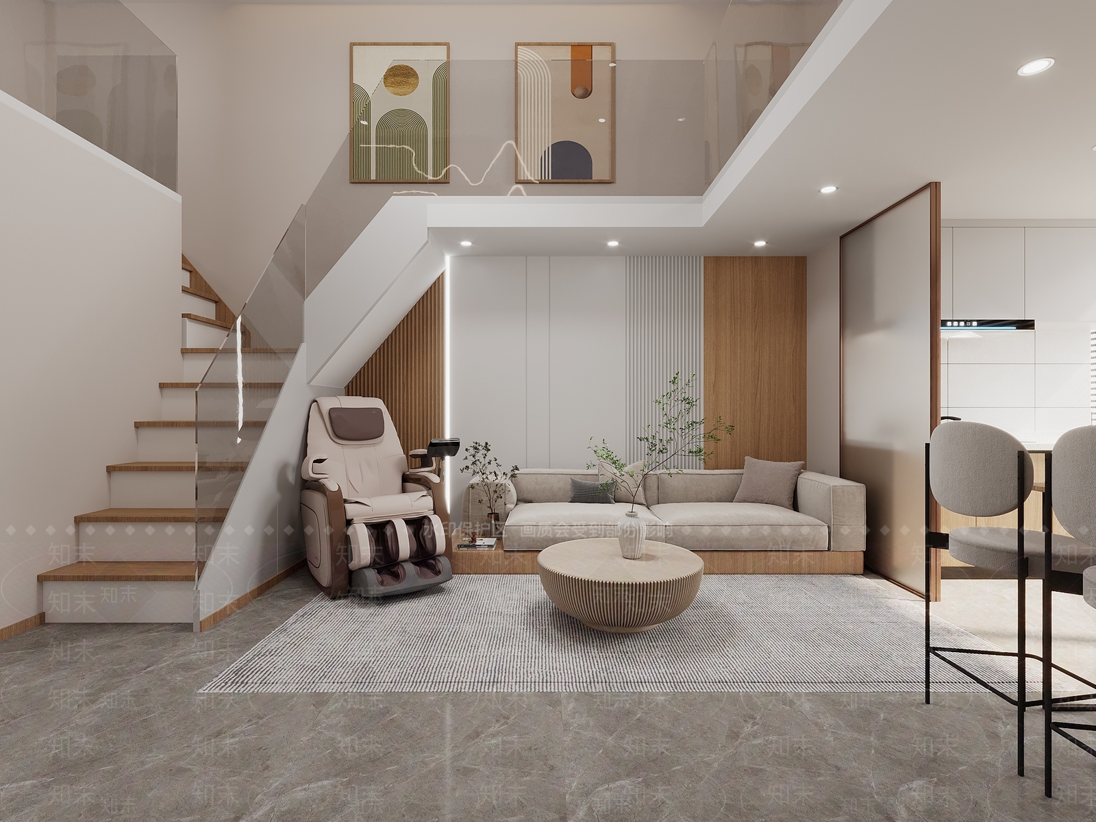 现代loft公寓3D模型下载【ID:1126399397】