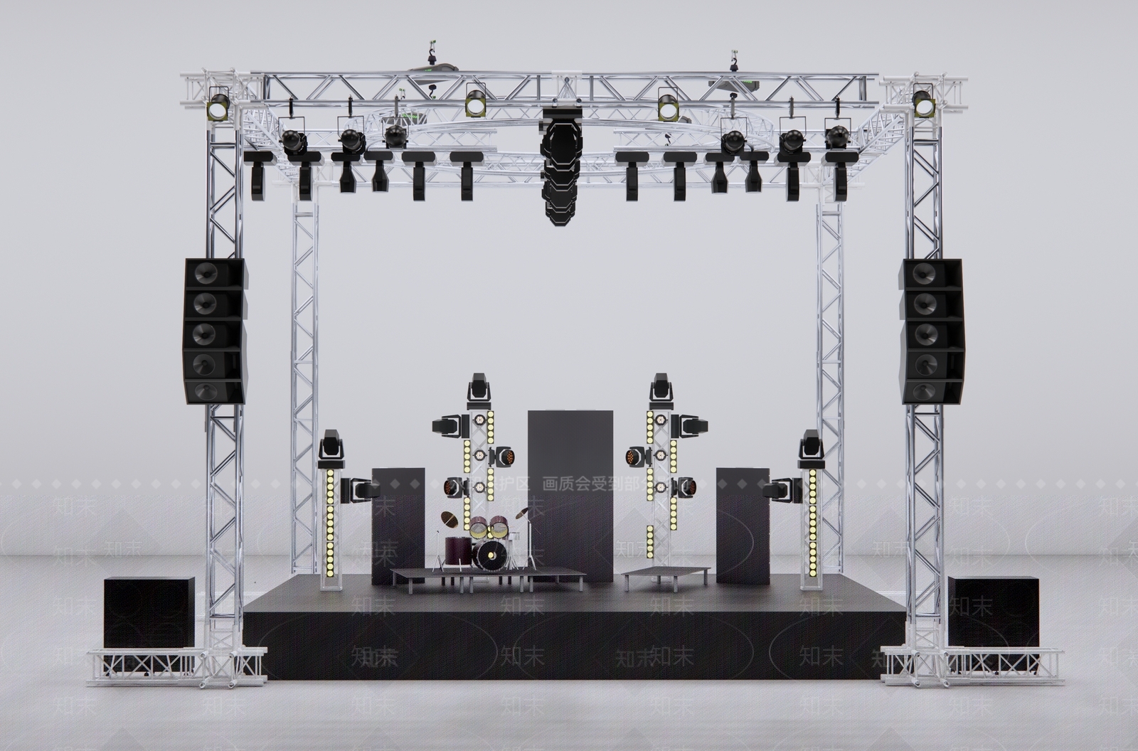 现代室外舞台SU模型下载【ID:1126400128】