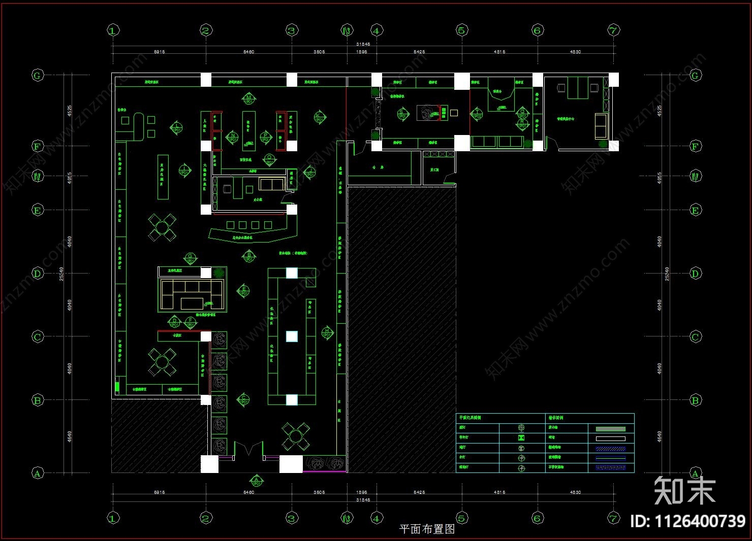 婚纱店CAD平立面施工图施工图下载【ID:1126400739】