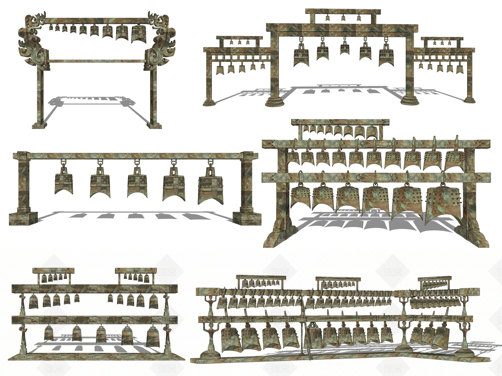 青铜编钟SU模型下载【ID:1126401553】