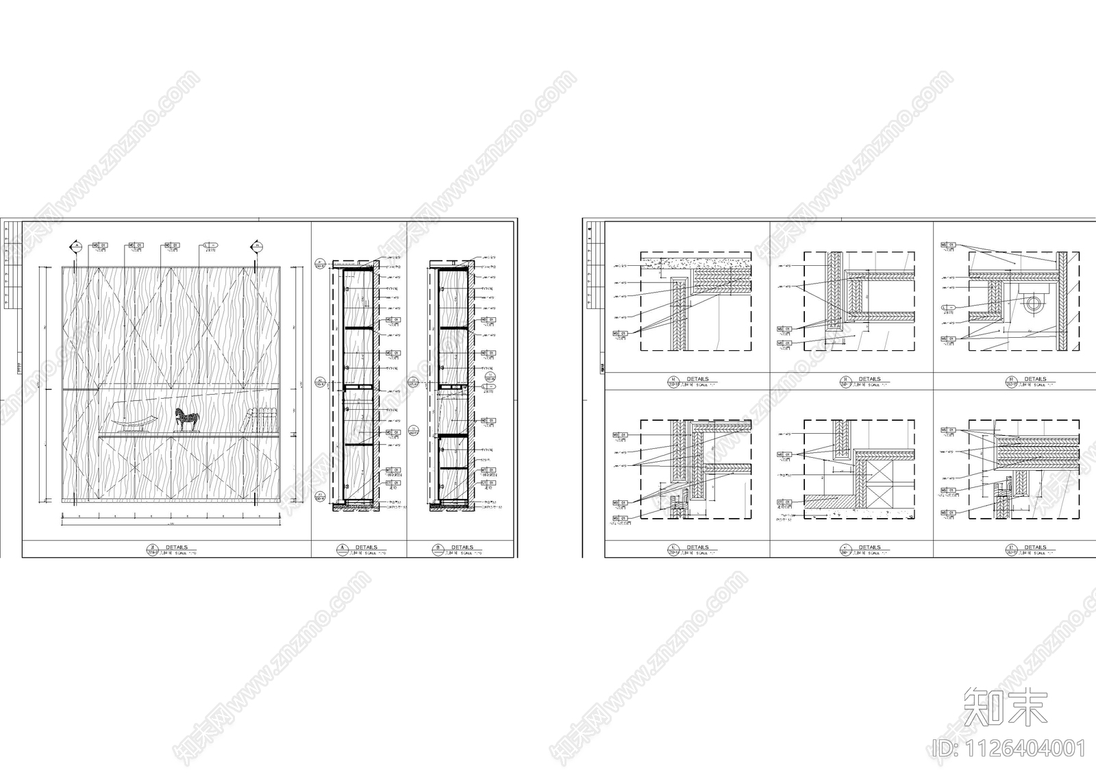 现代办公室柜子大样施工图下载【ID:1126404001】