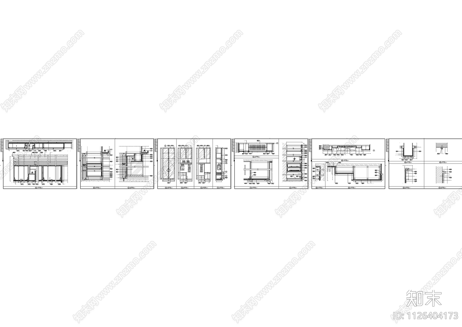 总裁室衣柜造型墙大样图cad施工图下载【ID:1126404173】