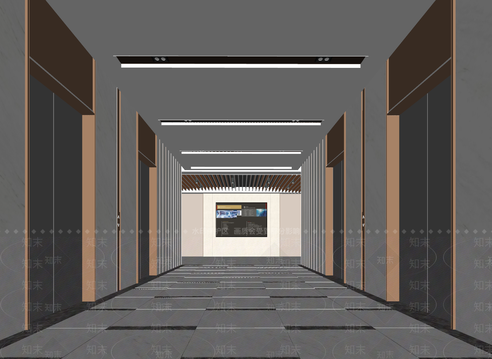 现代电梯厅SU模型下载【ID:1126409400】