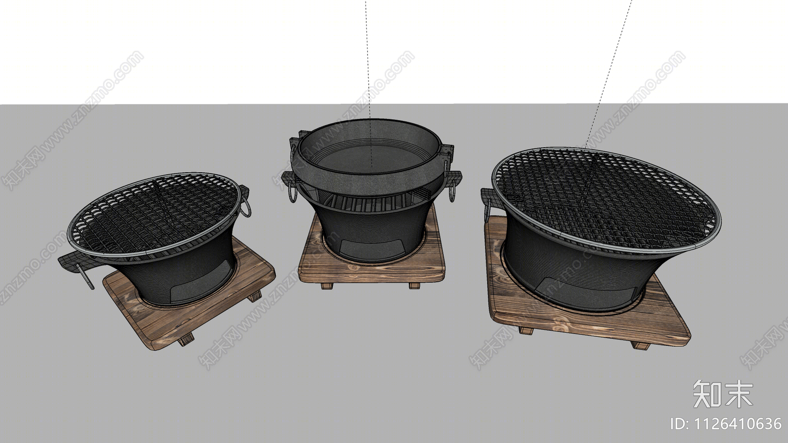 铸铁炭炉烧烤炉SU模型下载【ID:1126410636】