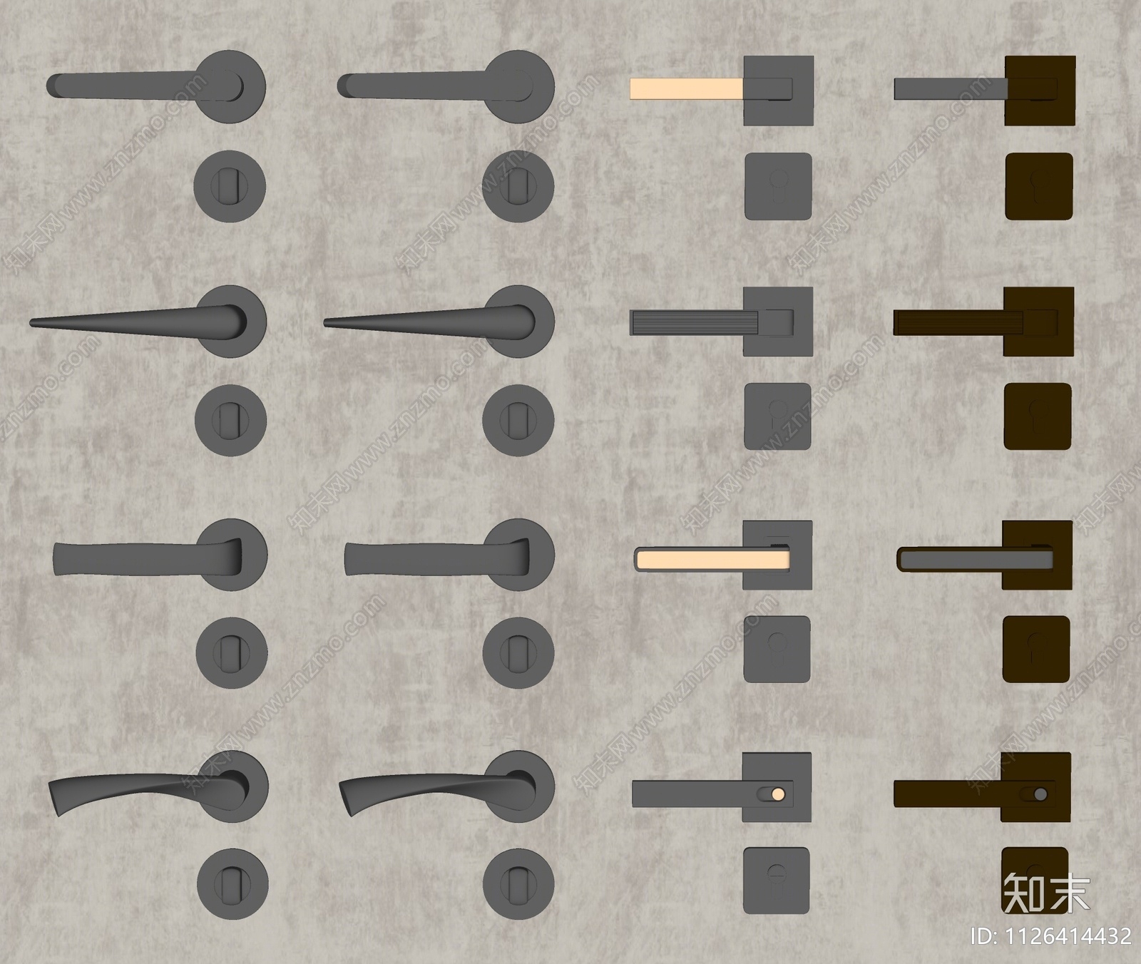 现代门把手SU模型下载【ID:1126414432】